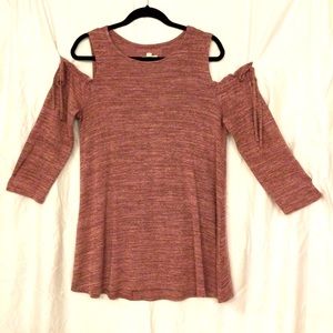 Womens Cold Shoulder 3/4 Sleeve Swing Tunic Tops for Leggings